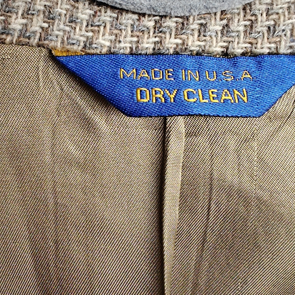 Pendleton Beige Houndstooth Blazer With Leather A… - image 7